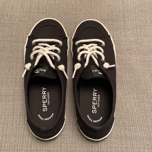 SPERRY Top-Sider with Memory Foam Black Boat Shoes - Picture 3 of 9